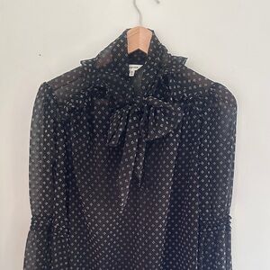 Max Studio Black Sheer Blouse XS
